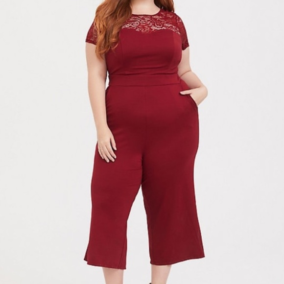 red lace jumpsuit plus size